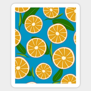 orange slices and leaf pattern Sticker